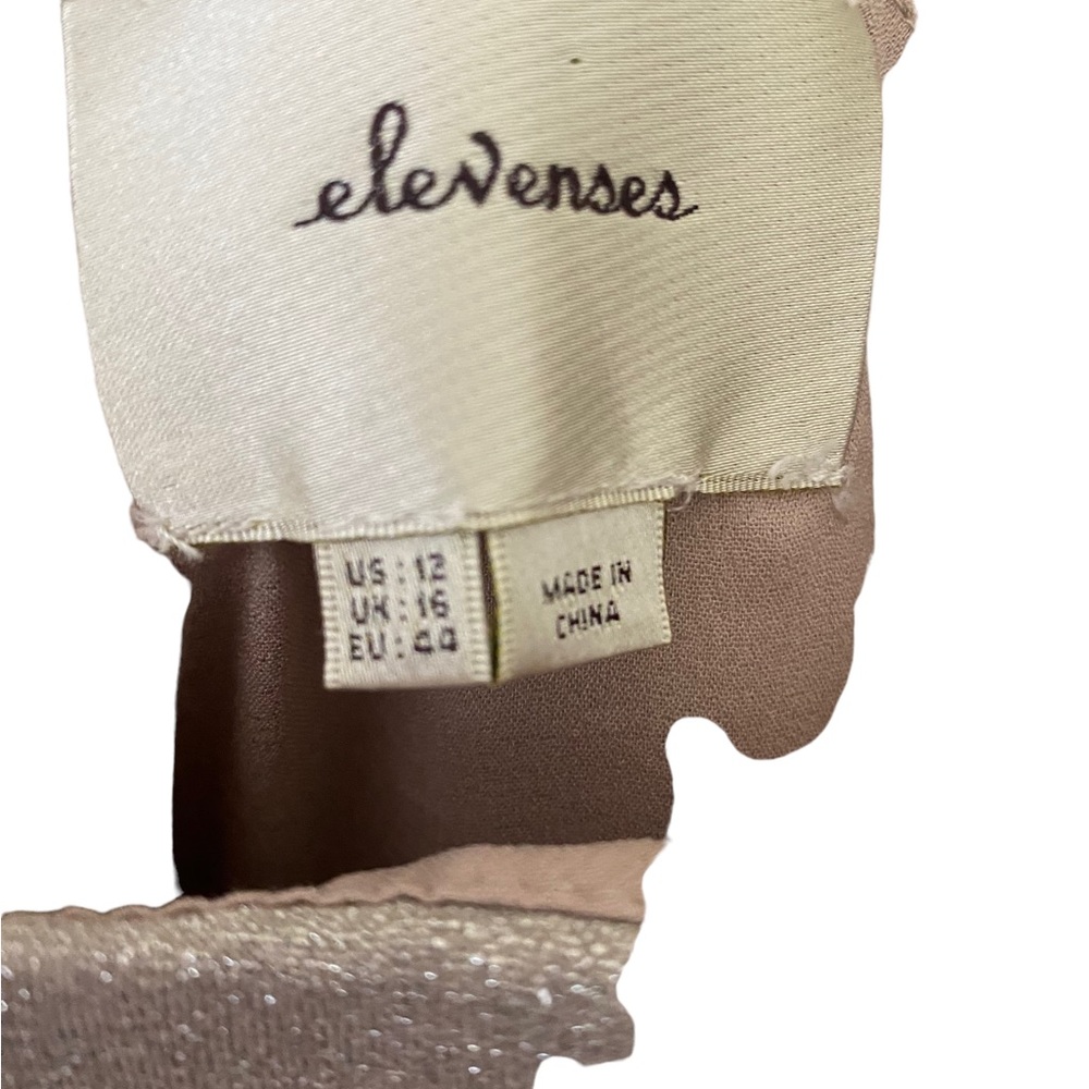 SOLD Elevenses Anthropologie Silver Shimmer Luna Dress Size 12 Strapp - Picture 5 of 6